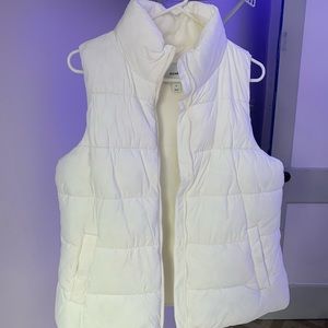white old navy puffer jacket